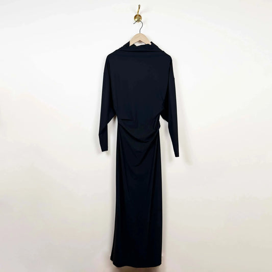Asymmetric Long Sleeve Dress in Black-Dresses-Reyèm-eugenienewport