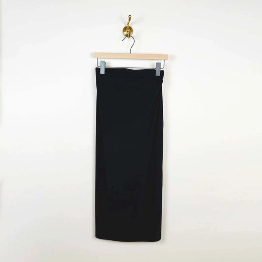 Asymmetric Midi Skirt in Black-Skirts-Reyèm-eugenienewport