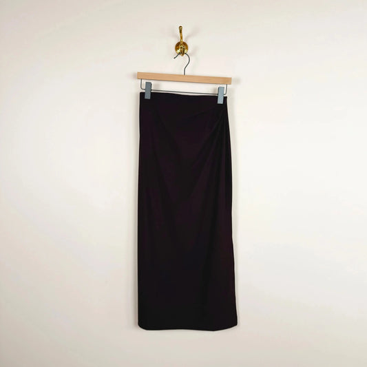 Asymmetric Midi Skirt in Fig-Skirts-Reyèm-eugenienewport