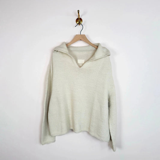 Aviator Sweater in Off White-Sweaters-Nitto-eugenienewport