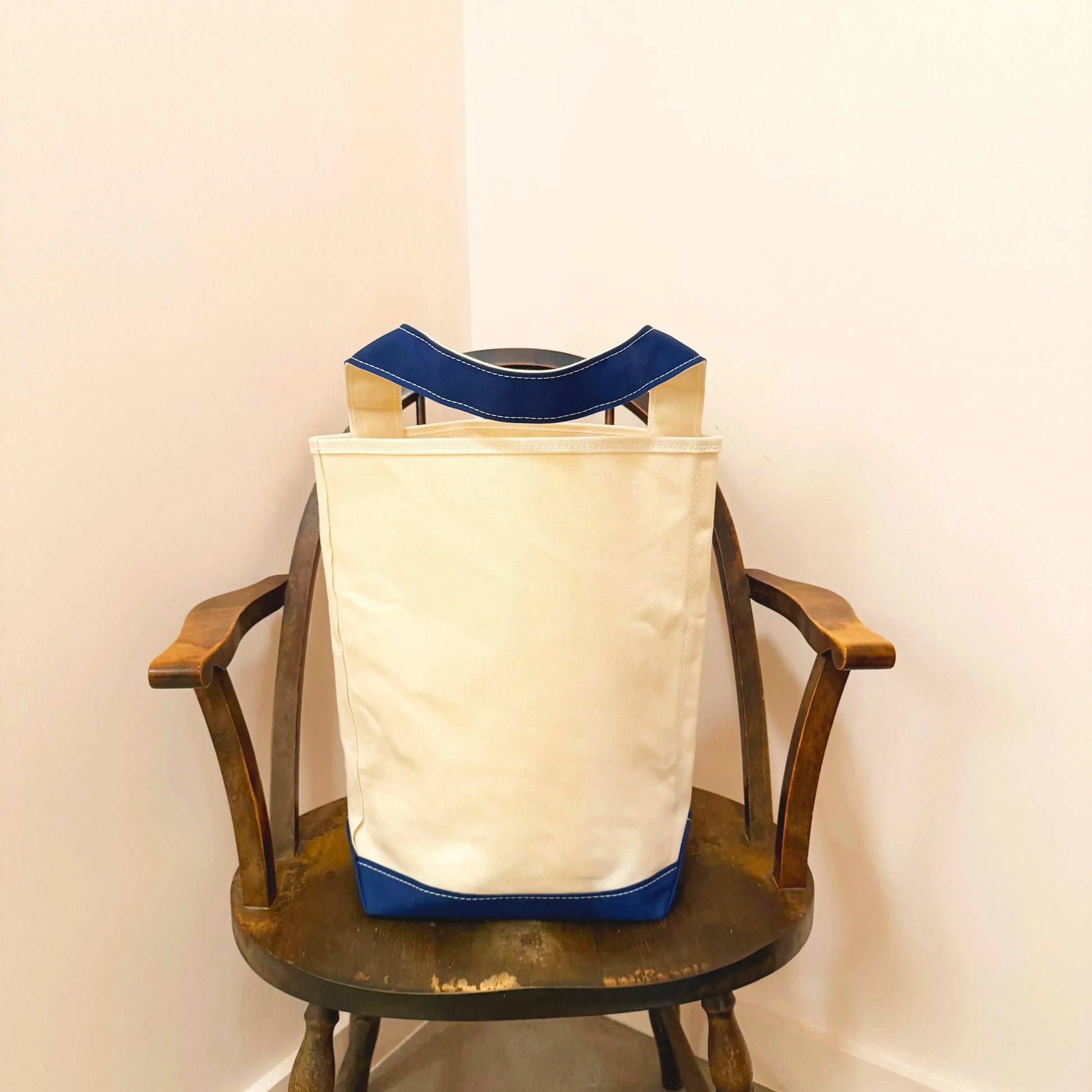 Baguette Tote Medium in Natural/Navy-Accessories-Tembea-eugenienewport