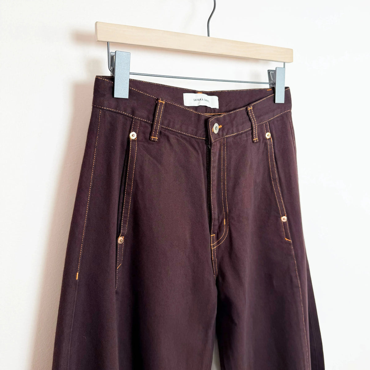 Barrel Denim in Sangria-Pants-Sayaka Davis-eugenienewport