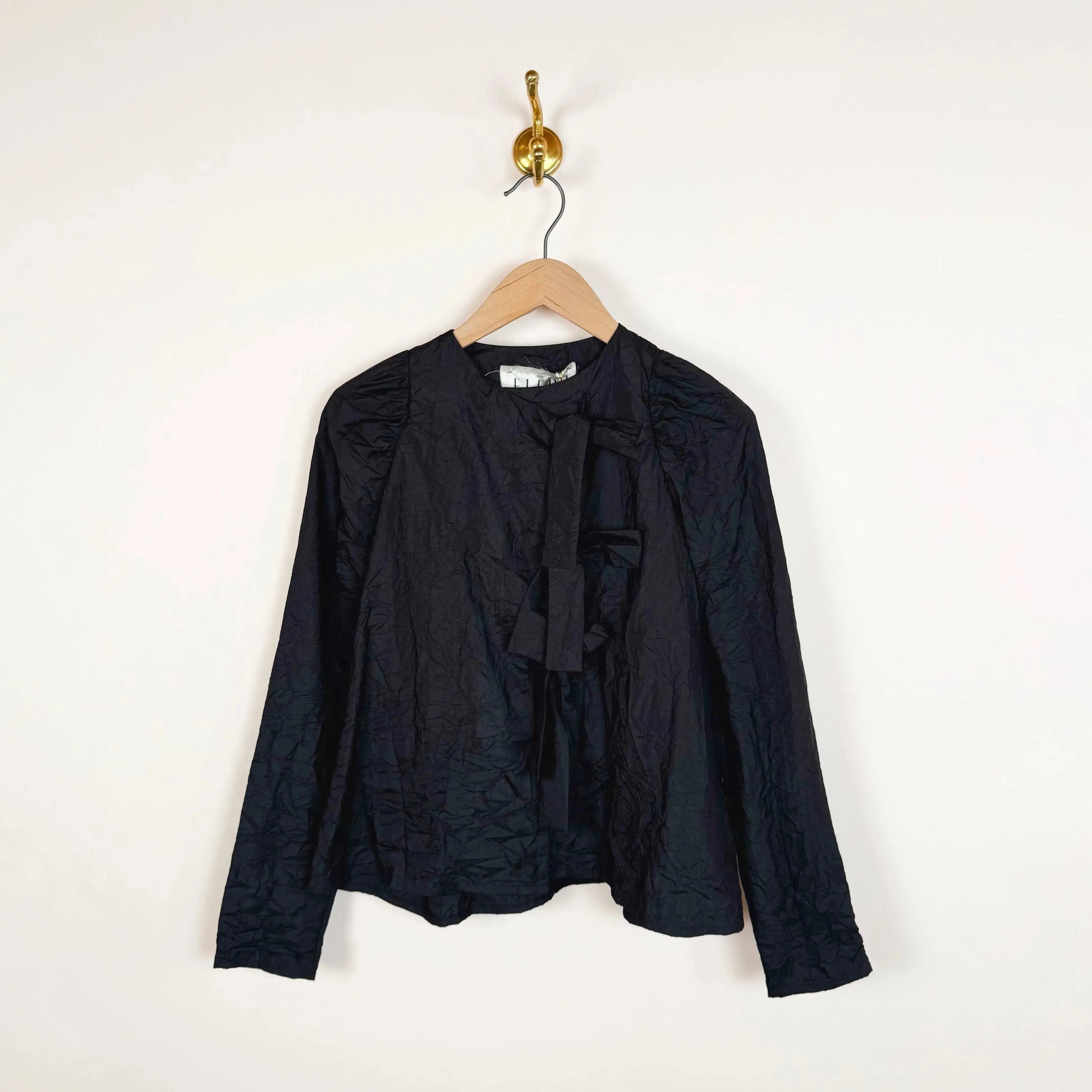 Bows Shirt in Black Crinkle-Tops-Eleph-eugenienewport