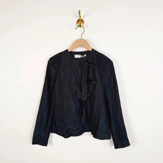 Bows Shirt in Black Crinkle-Tops-Eleph-eugenienewport
