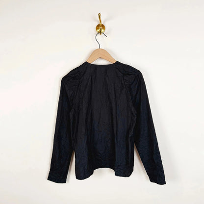 Bows Shirt in Black Crinkle-Tops-Eleph-eugenienewport