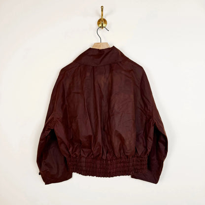 British Waxed Oilskin Nara Jacket in Chestnut-Jackets-Cawley-eugenienewport