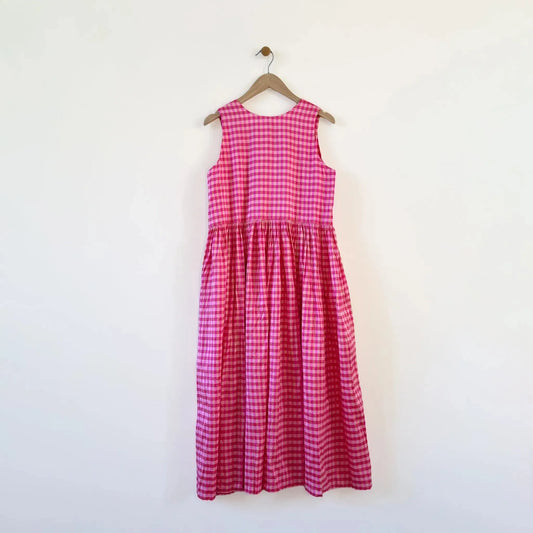 CP N/S Flare OP Dress in Pink Check-Dress-Christian Peau-eugenienewport