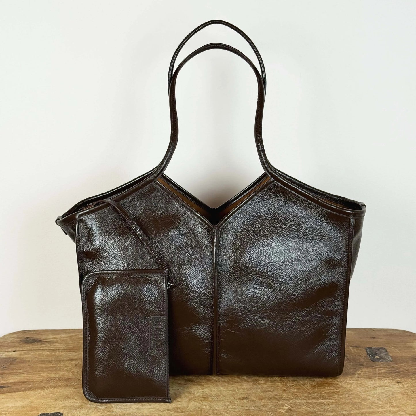 Calella Squared Medium Distressed in Dark Brown-Accessories-Hereu-eugenienewport