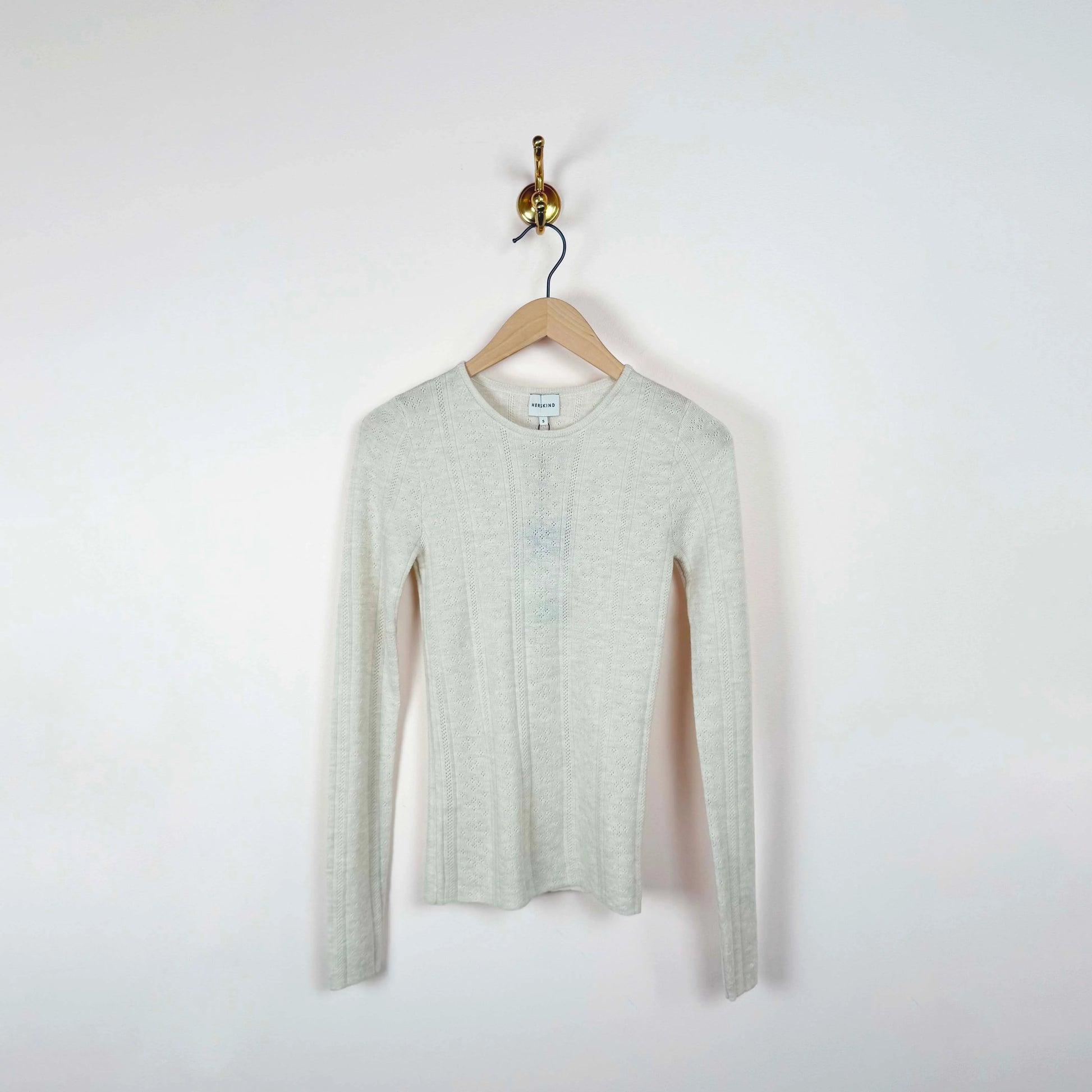 Camb Knit Blouse in Off White-Sweaters-Herskind-eugenienewport