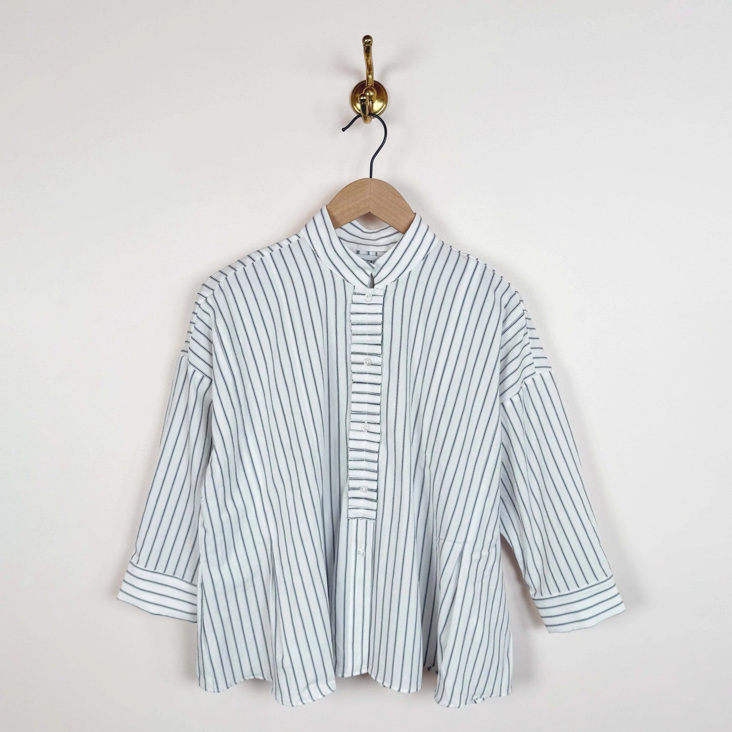 Cecil Top in Black & White Pinstripe-Tops-Fabiana Pigna-eugenienewport