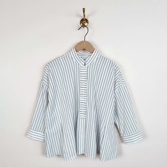 Cecil Top in Black & White Pinstripe-Tops-Fabiana Pigna-eugenienewport