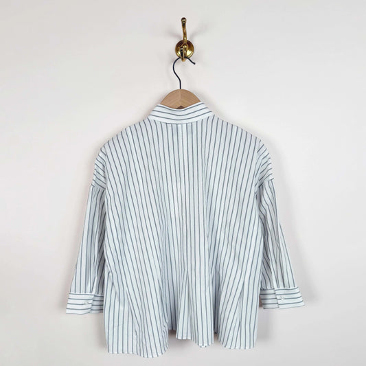 Cecil Top in Black & White Pinstripe-Tops-Fabiana Pigna-eugenienewport