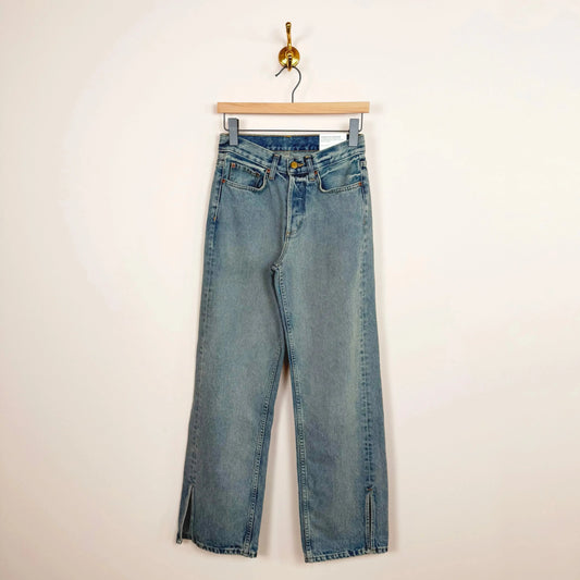 Charlot Split Hem Jeans in Ed Wash-Denim-B Sides-eugenienewport