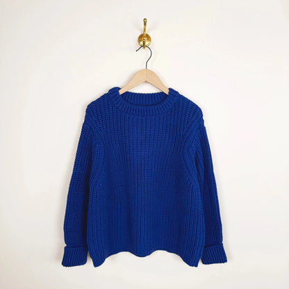 Chunky Lowe Pullover in Cobalt-Sweaters-James Street-eugenienewport