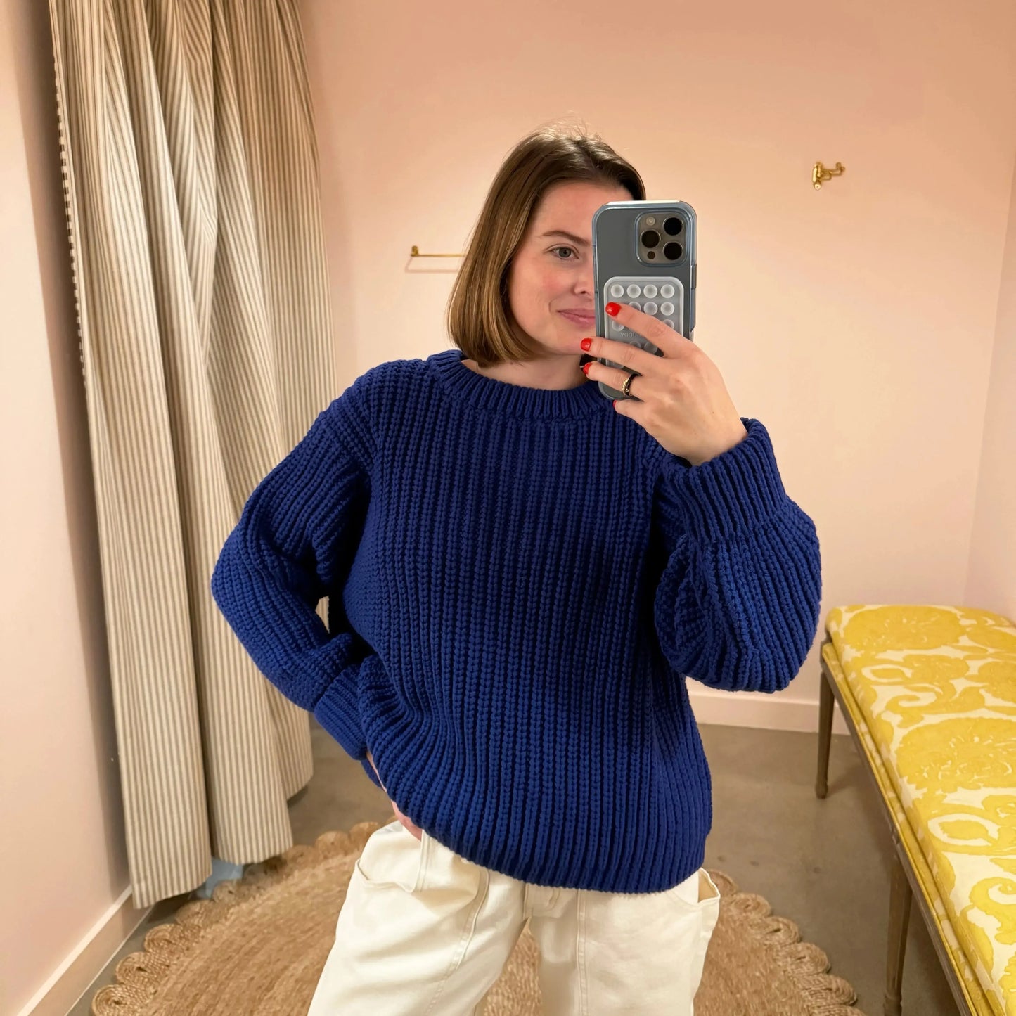 Chunky Lowe Pullover in Cobalt-Sweaters-James Street-eugenienewport