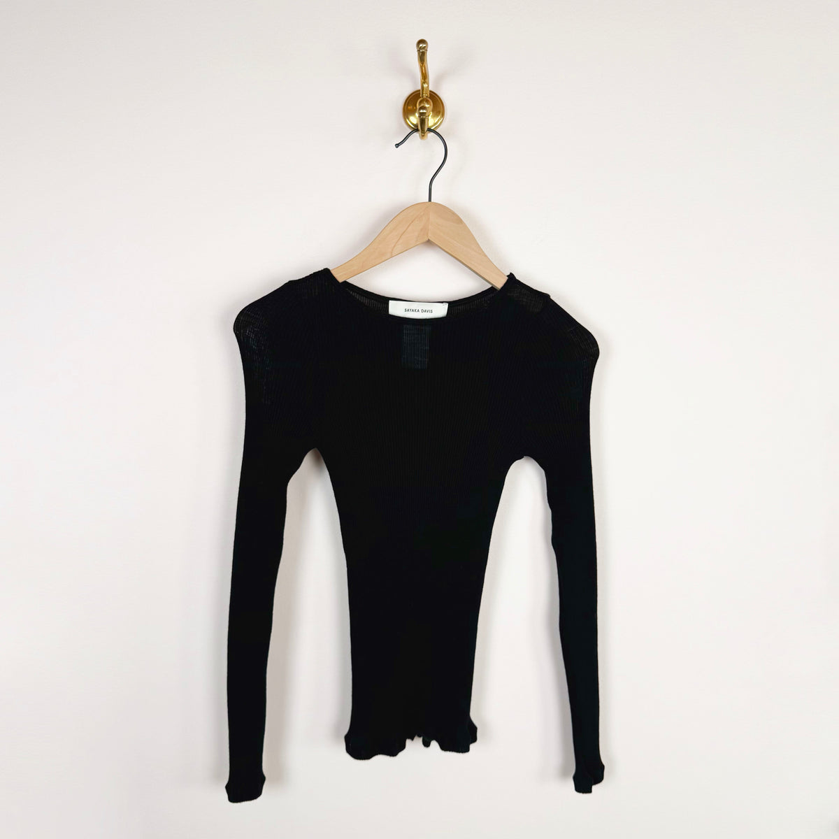 Circular Rib Crewneck in Black