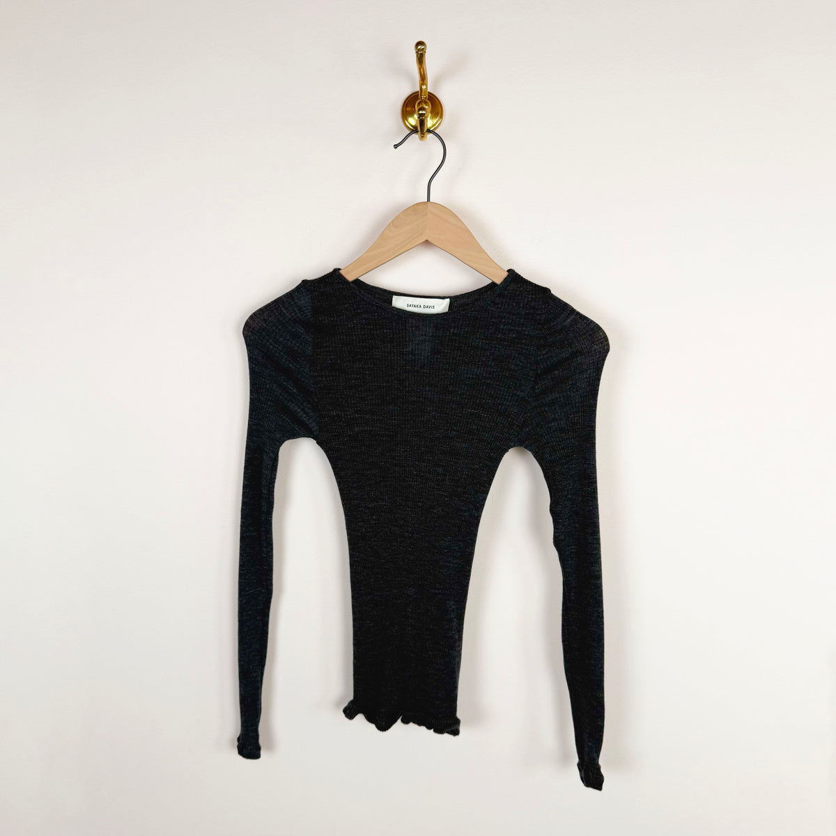 Circular Rib Crewneck in Heather Grey
