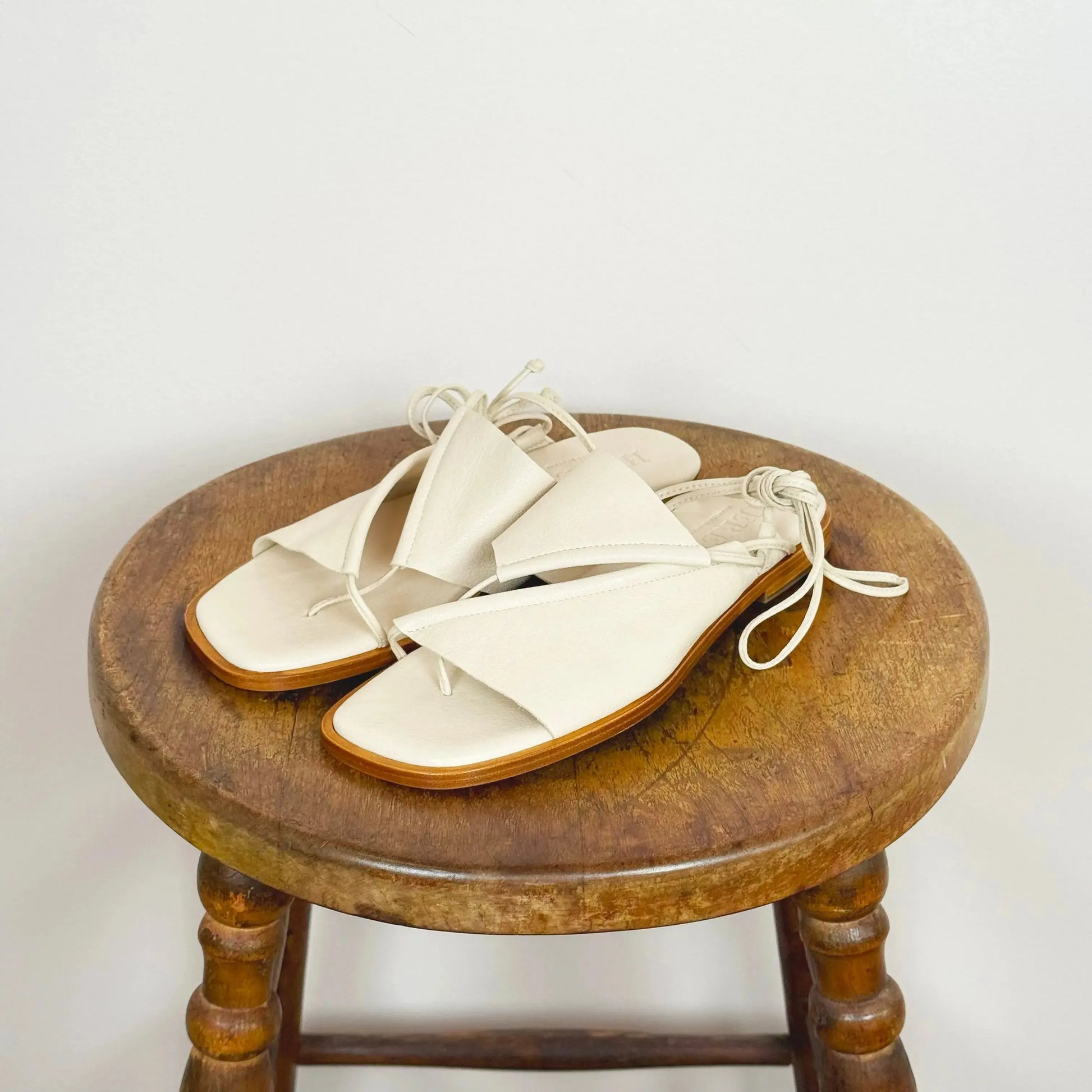 Clava Ankle Lace Supple Shiny in Cream-Shoes-Hereu-eugenienewport