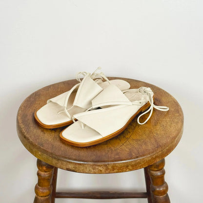 Clava Ankle Lace Supple Shiny in Cream-Shoes-Hereu-eugenienewport