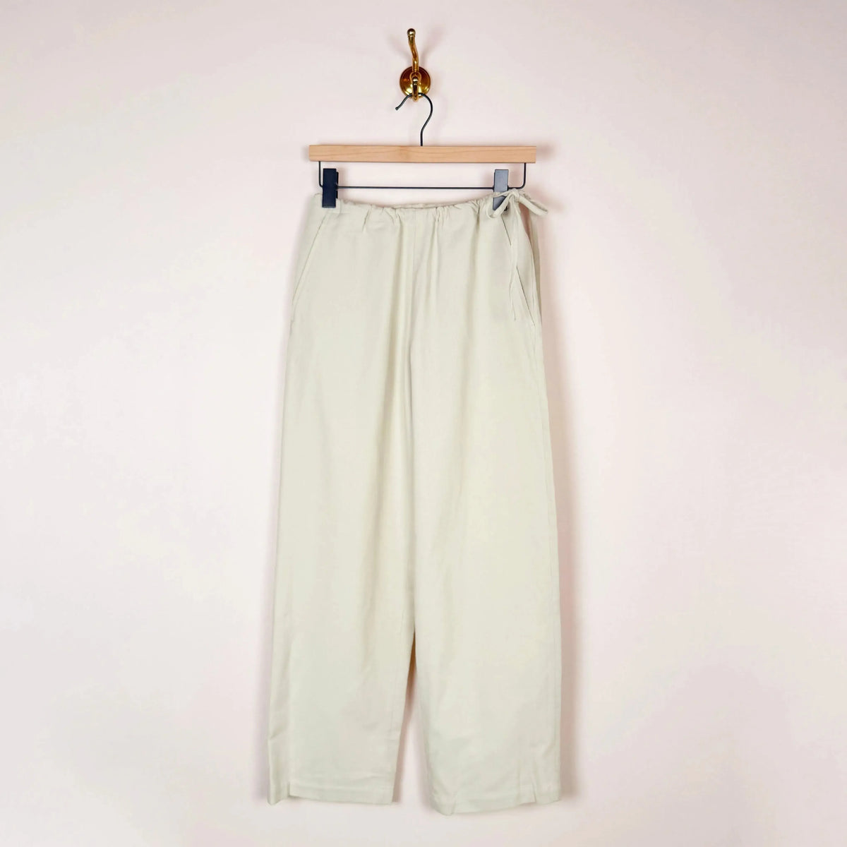 Corduroy Side Tie Easy Pants in Ivory-Pants-Ernie Palo-eugenienewport