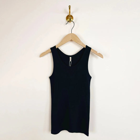 Cotton Silk Ribbed Tank in Navy-Tanks-Babaco-eugenienewport