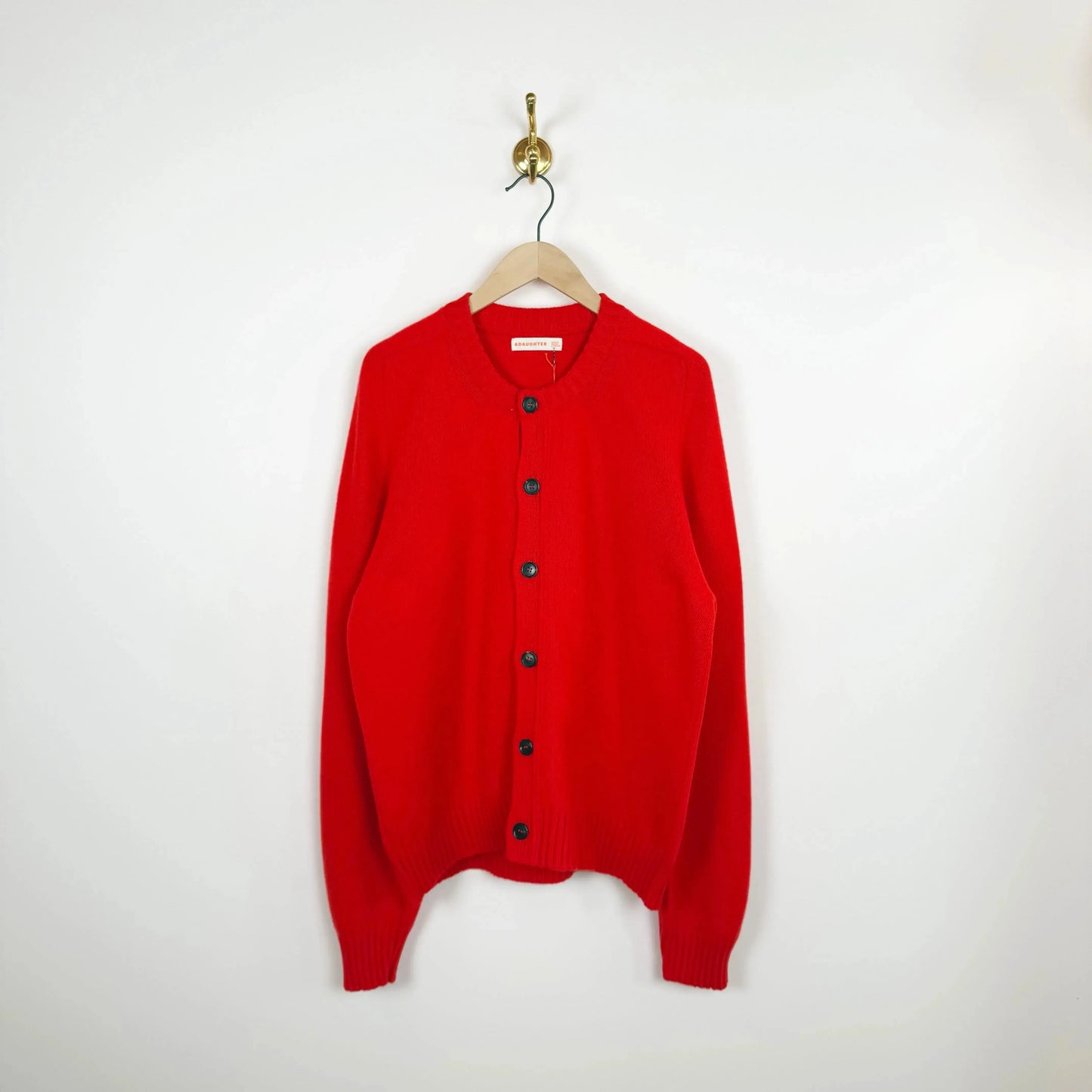 Crewneck Cardigan in Poppy Red-Sweater-&Daughter-eugenienewport