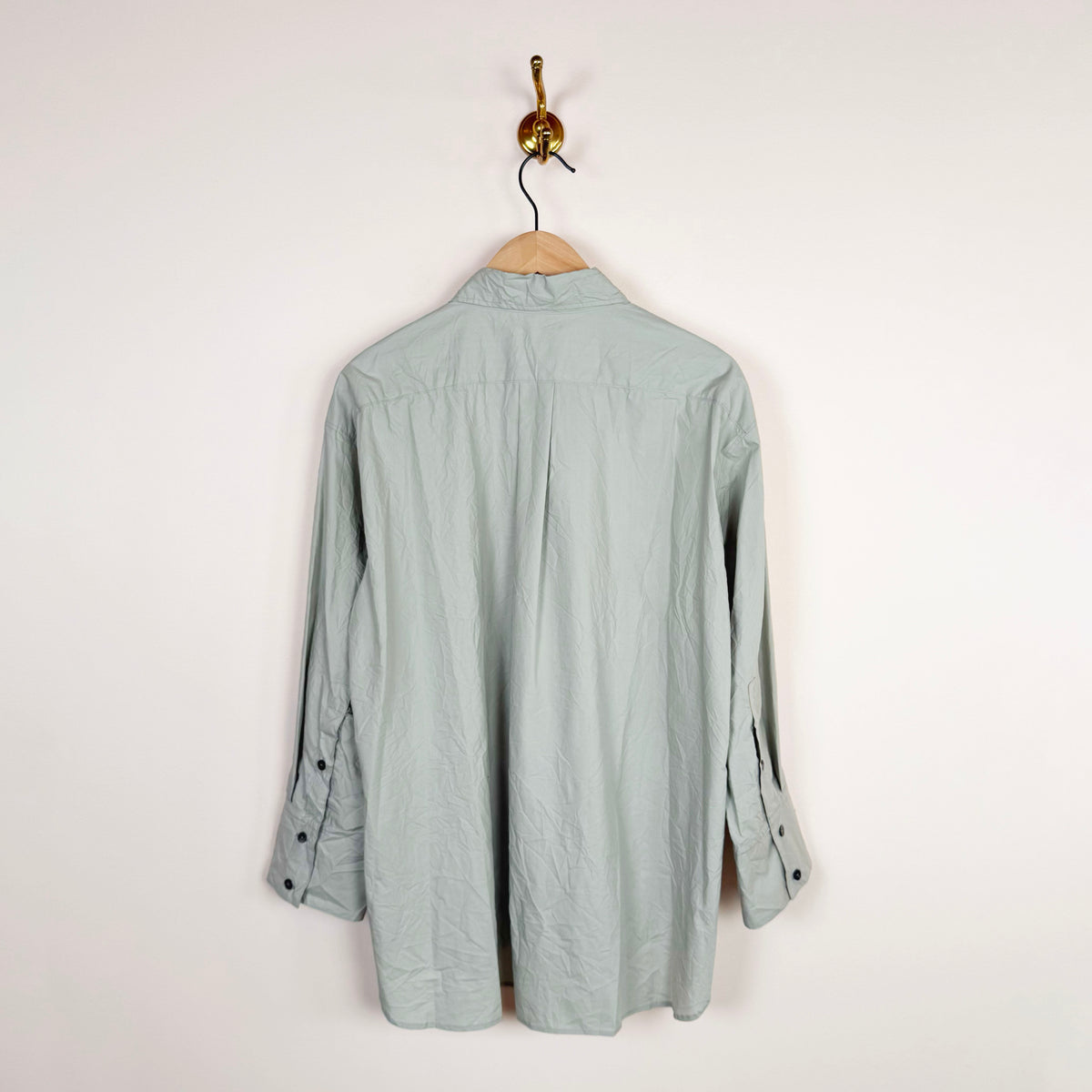 Crinkled Oversized Shirt in Moon Gray