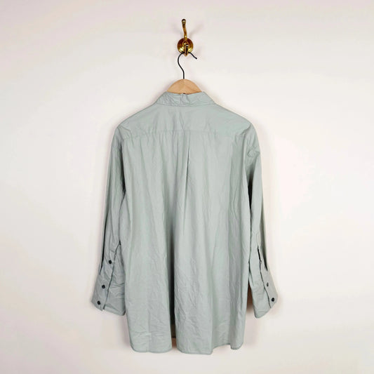 Crinkled Oversized Shirt in Moon Gray-Tops-Sayaka Davis-eugenienewport
