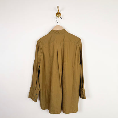 Crinkled Oversized Shirt in Walnut