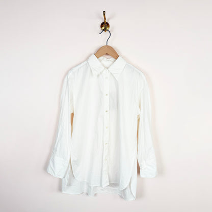 Crinkled Oversized Shirt in White