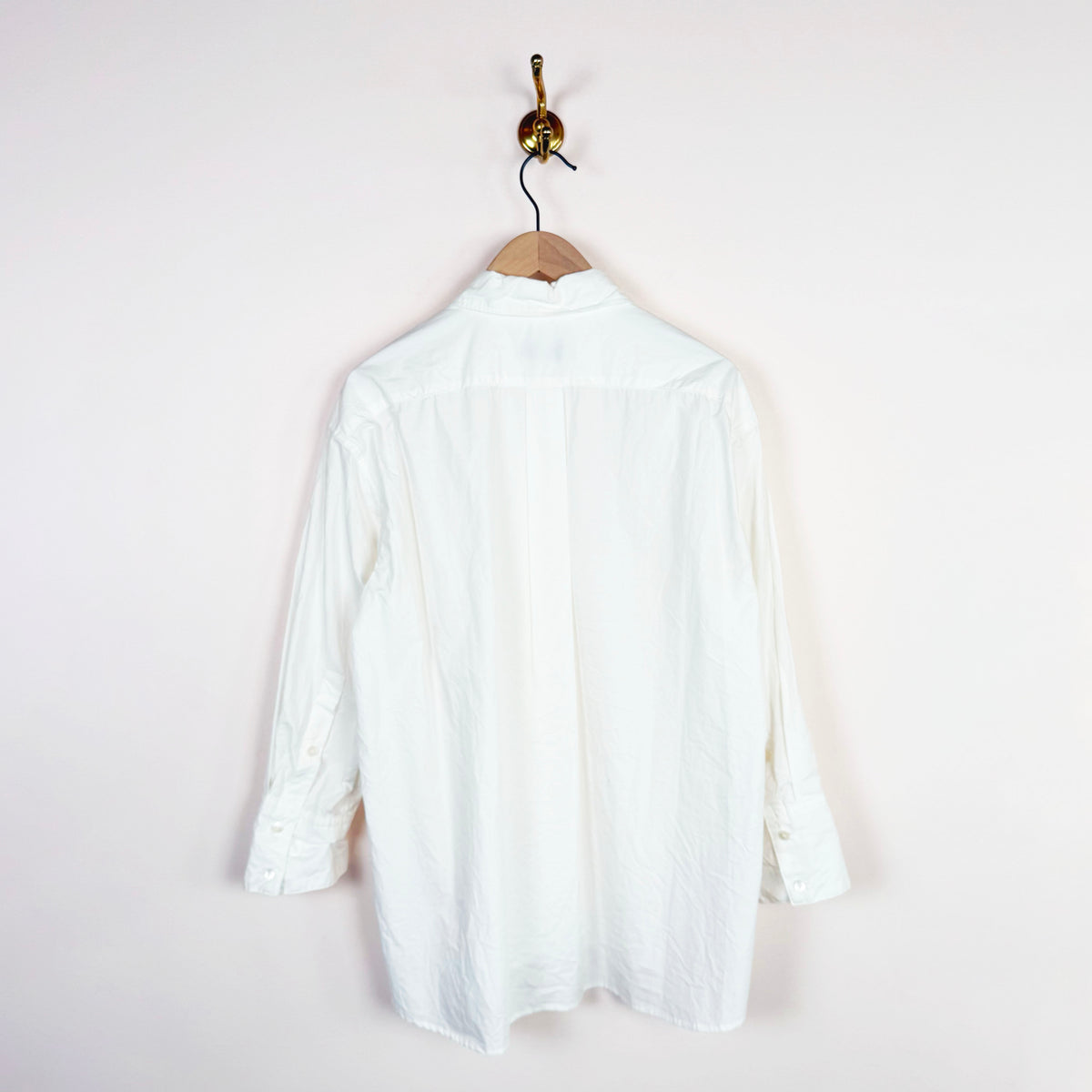 Crinkled Oversized Shirt in White