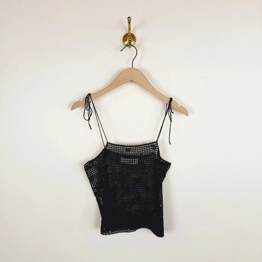 Crochet Camisole in Black-Tops-Sayaka Davis-eugenienewport