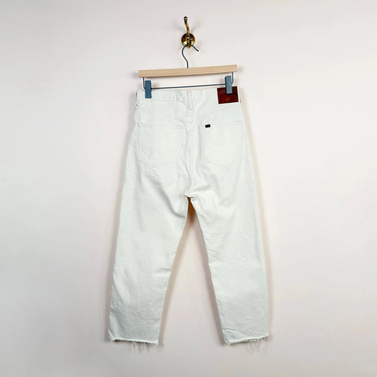 Denim Wide Tapered Cut in Ivory Splatter-Denim-Chimala-eugenienewport