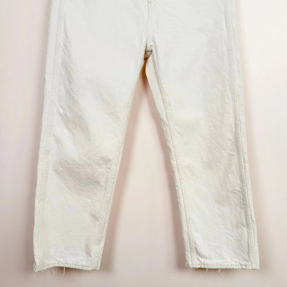 Denim Wide Tapered Cut in Ivory Splatter-Denim-Chimala-eugenienewport