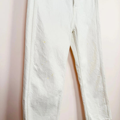 Denim Wide Tapered Cut in Ivory Splatter-Denim-Chimala-eugenienewport