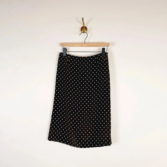 Dot Jacquard Midi Skirt in Brown-Skirts-Ernie Palo-eugenienewport