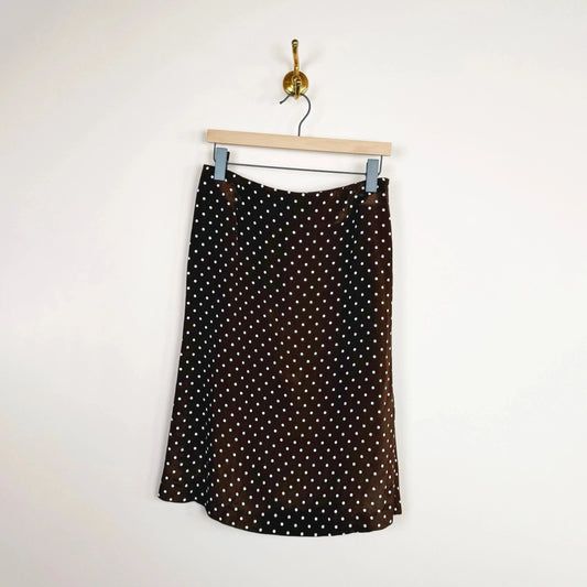 Dot Jacquard Midi Skirt in Brown-Skirts-Ernie Palo-eugenienewport