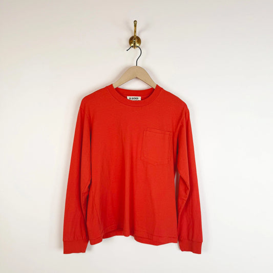 Double Pocket LS Tee in Geranium-Tops-B Sides-eugenienewport