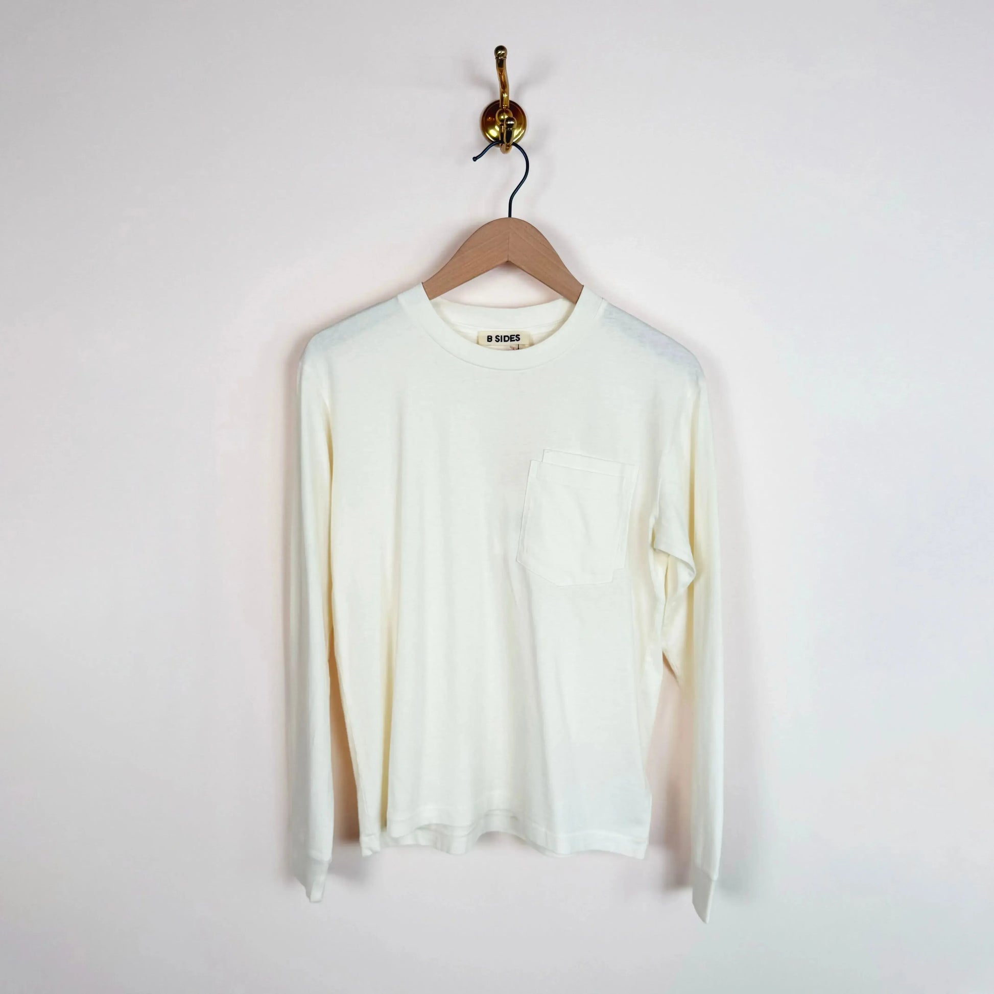 Double Pocket LS Tee in Oyster-T-Shirts-B Sides-eugenienewport