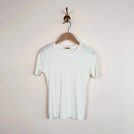 Double Tee in White/White-T-Shirts-B Sides-eugenienewport