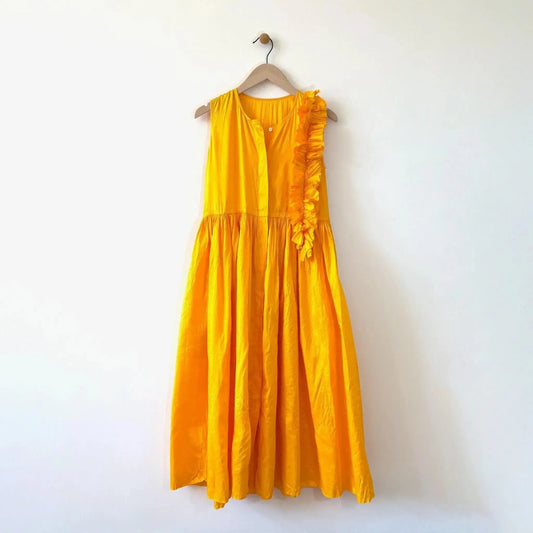 Dress CP N/S FLARE OP 06 in Yellow-Dresses-Christian Peau-eugenienewport