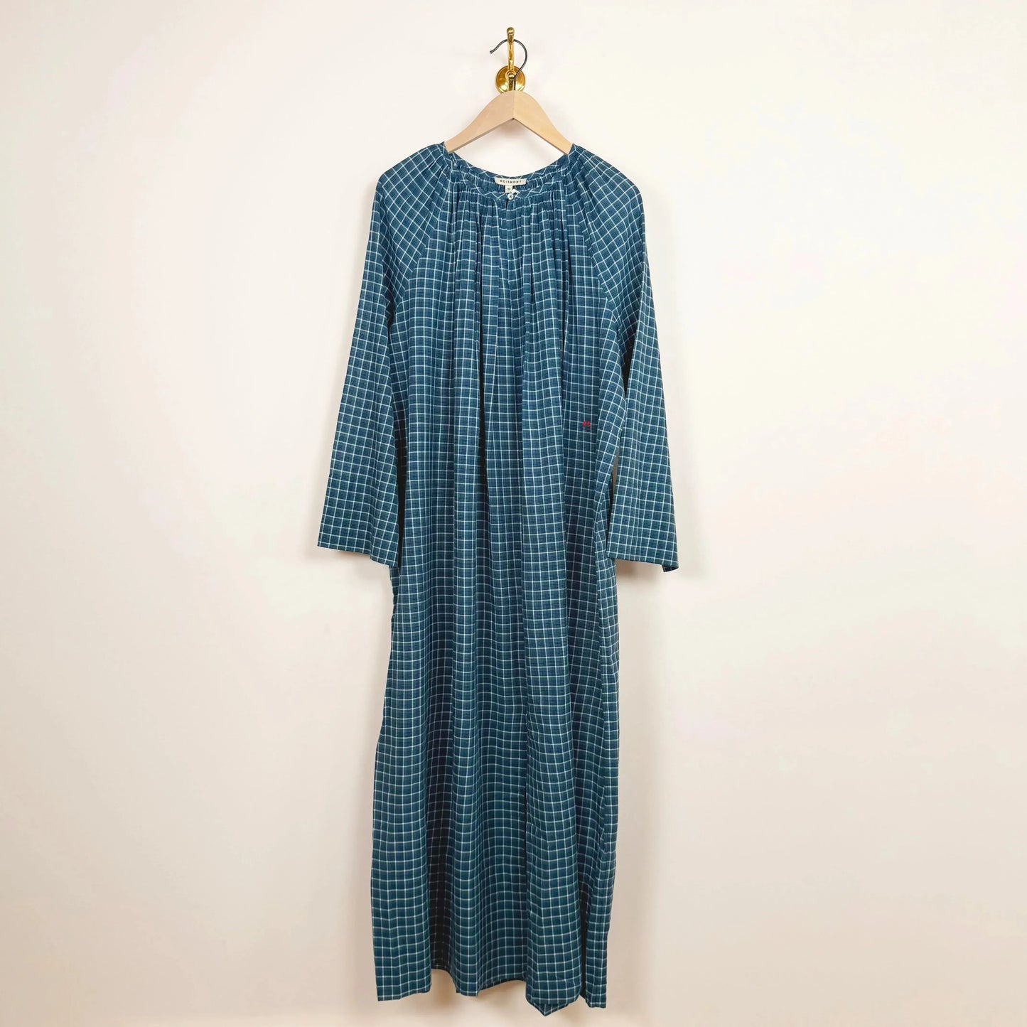 Dress Victoria in Messenger Checks Indigo-Dresses-Moismont-eugenienewport