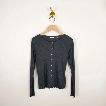 Edie Cardigan in Dark Grey-T-Shirts-Skall-eugenienewport
