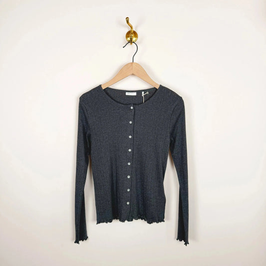 Edie Cardigan in Dark Grey-T-Shirts-Skall-eugenienewport