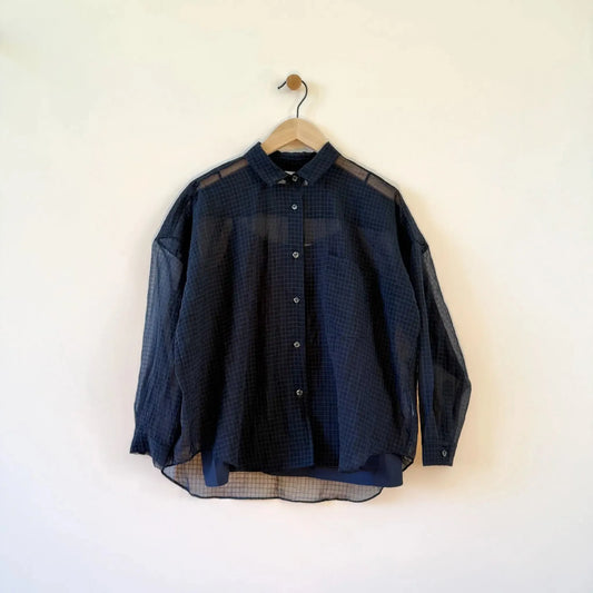 Egu Blouse in Midnight Organza-Tops-Fabiana Pigna-eugenienewport