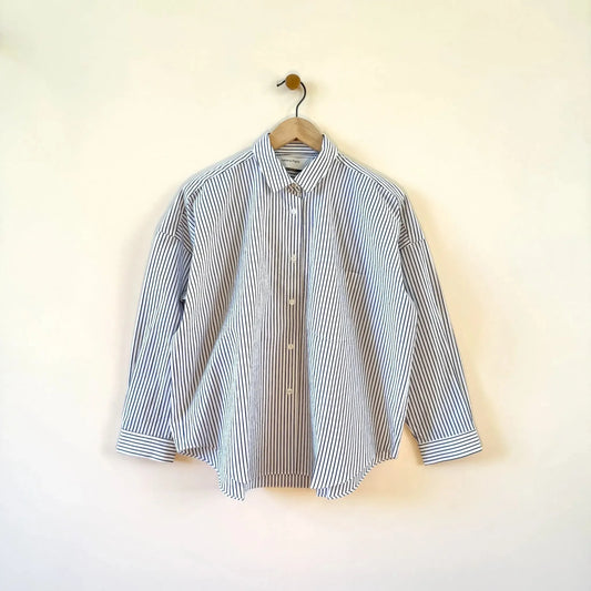 Egu Blouse in Navy Stripe-Tops-Fabiana Pigna-eugenienewport