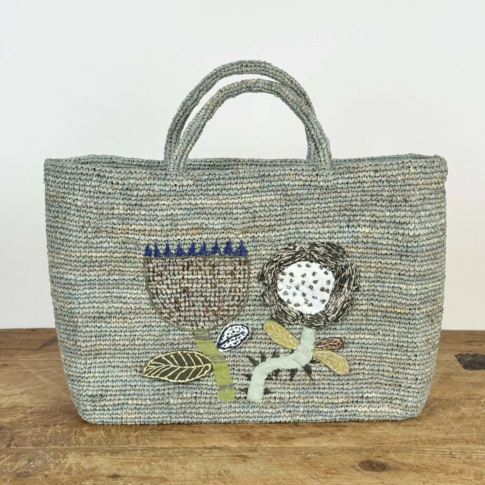 Flower Tote in Dix B/Pea G-Accessories-Sophie Digard-eugenienewport