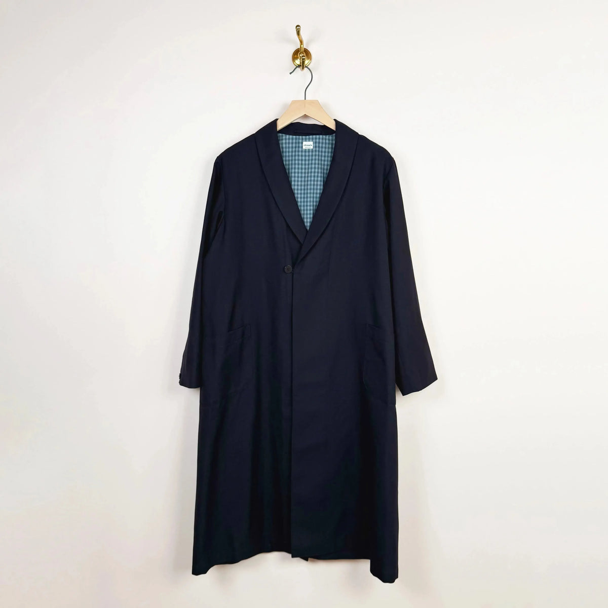 Gabardine Shawl Collar Coat in Navy-Coats-Chimala-eugenienewport