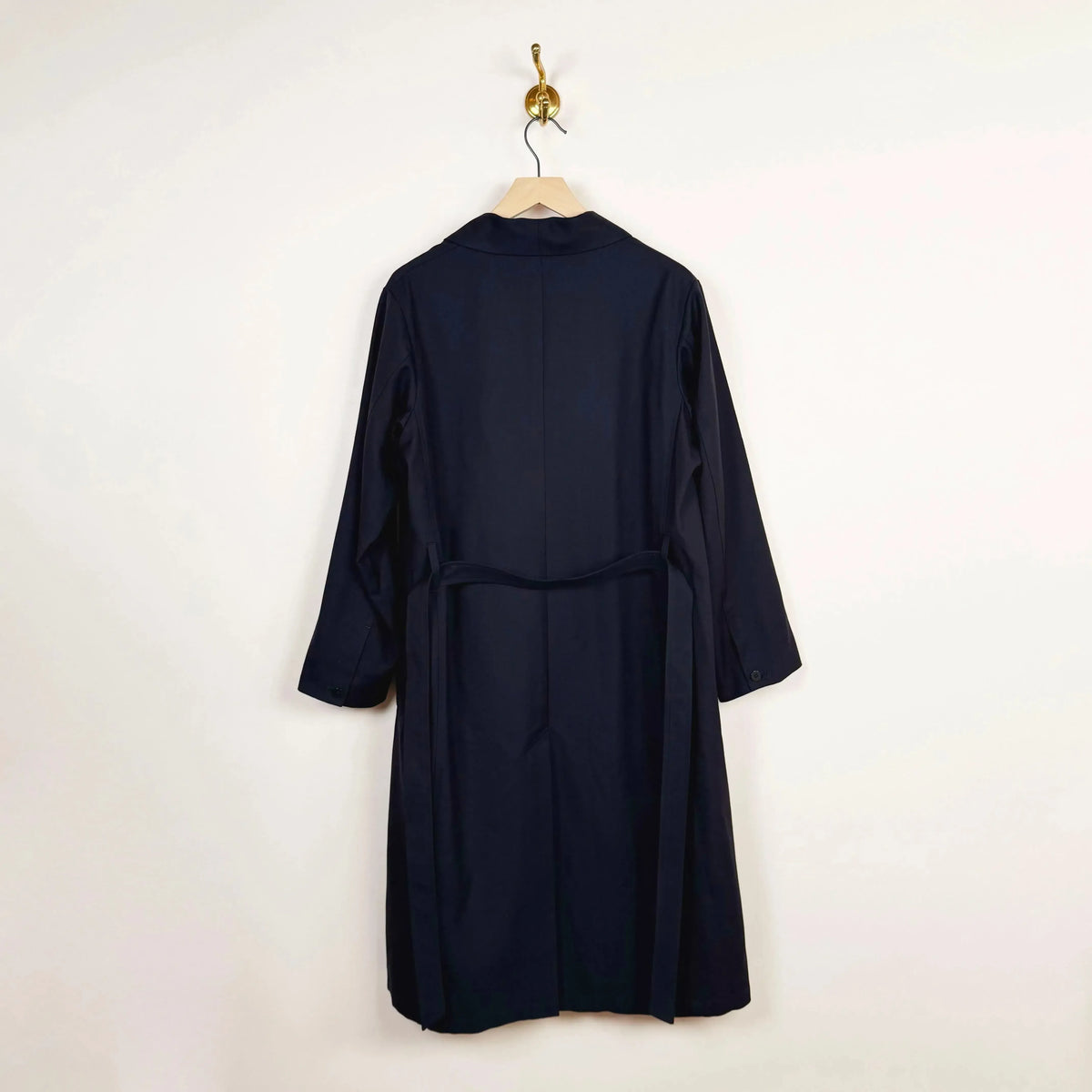 Gabardine Shawl Collar Coat in Navy-Coats-Chimala-eugenienewport