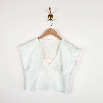 Gallery Blouse in White-Tops-Chelsea Mak-eugenienewport